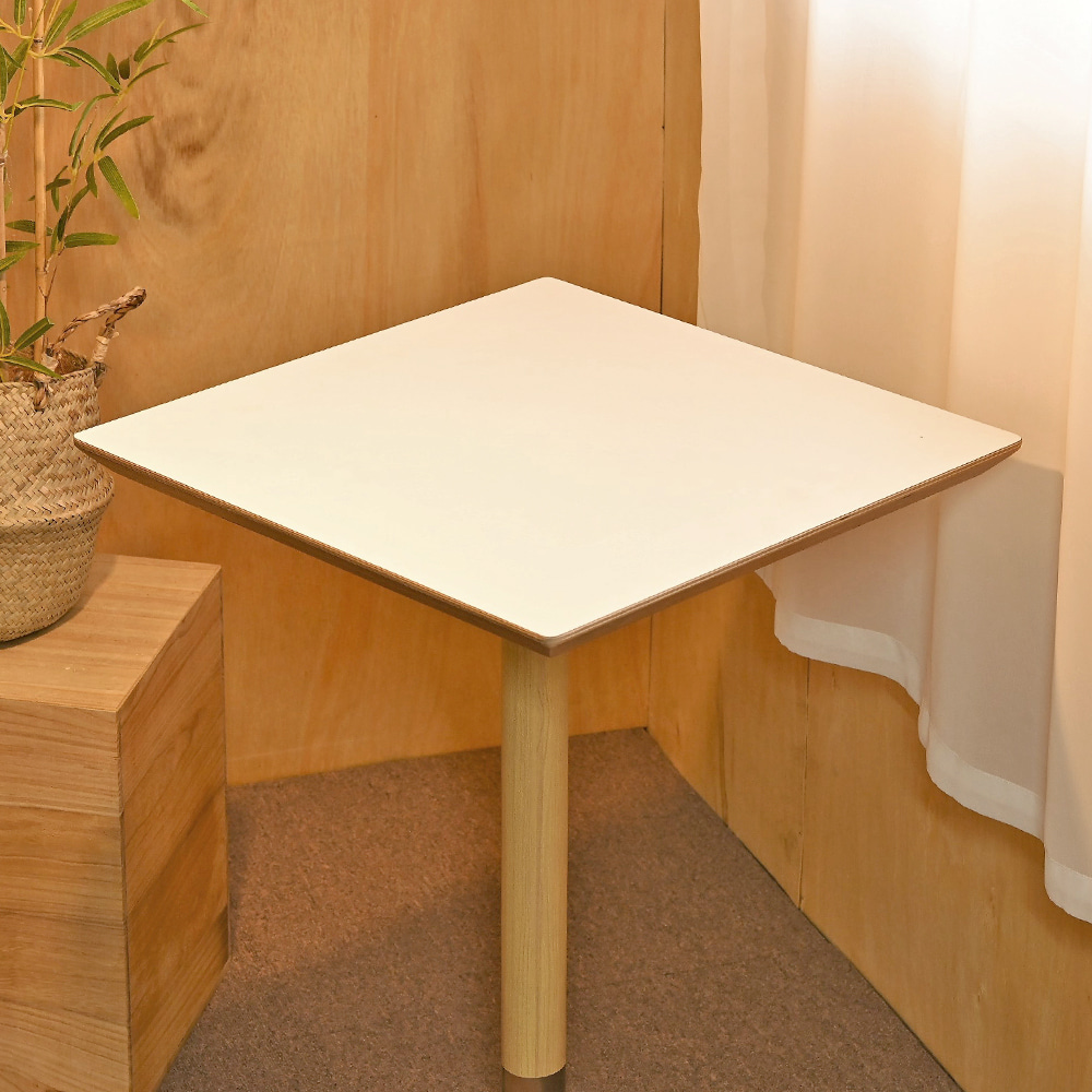 EMT-022, 화이트 사각 원목 테이블 상판